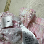 Miss Elaine Pink Plaid‎ Cotton Polyester Pajama Set Embroidered Lace Trim L Size L Photo 7