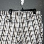 Faded Glory Plaid Cargo Shorts Brown White Casual Summer Comfort Tan Size 14 Photo 4