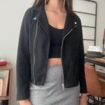 Old Navy  Moto‎ Jacket Womens Small Black Full Zip Biker Style Lightweight Photo 1