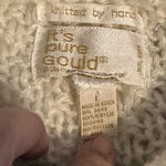 It’s Pure Gould Vintage Hand Knit Open Knit Women’s Sweater Floral Size Large White Photo 3