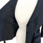 Classiques Entier Wool Linen Tie Waist Blazer Jacket Navy Blue Size 6 Photo 6
