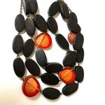 Coldwater Creek triple strand brown and orange statement necklace Photo 5