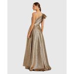 Mac Duggal NWT 68608 Gold One Shoulder Metallic Ballgown Size 6 Photo 3