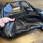 Petunia Pickle Bottom Black Faux Croc Diaper Bag Backpack Pad Wipes Container Photo 1