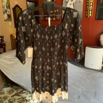 SO  Juniors Smocked Bodice Romper Black Floral Size Medium. NWT festival Boho Photo 1