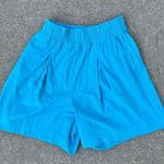 Nike Vintage 90s teal blue high waist pleated cotton shorts Photo 0