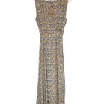 Natural Life NEW Christine Floral Sleeveless Side Slit Maxi Dress Yellow Blue XS Photo 1