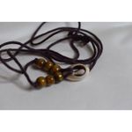 Source Unknown NIP Cowrie Shell Wood Beads Brown Cord Surfer/Beach 20" Necklace Photo 2