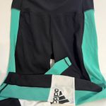 Adidas  Ladies Black and Teal Athletic Leggings Photo 0