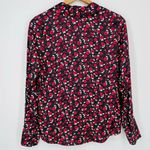 Something Navy Revolve  Vintage Button Down Top in Black Rose Ditsy Size XS Photo 4