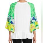 The Pioneer Woman White With Floral Flare Sleeve Blouse Top Size Large Photo 1