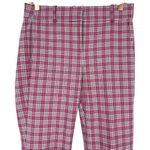 J.Crew  Women's Cameron Plaid Ankle Pants Pink Black Size 2 Preppy Career Casual Photo 5
