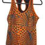Xersion  Orange Gray Geometric Racerback Tank | L Activewear Workout Top Photo 0