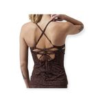 Athleta new ✪ Triangle DD Cup Strappy Back Tankini Swim Top ✪ Chocolate Camo L Photo 2