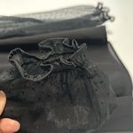 Banana Republic  Black Sheer Flocked Dot Top Long Sleeve Mesh Witchy Goth Photo 5