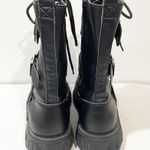 TUK Size 10 2002 Goth Industrial Punk Leather Harness Buckle Black Combat Boots Photo 3