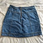 CAbi  Speedway Skirt a-line blue denim mini skirt size 8 Photo 3