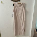 Kimberly  Cream Sleeveless Midi Side Slit High Neck Lounge Dress Large Photo 5