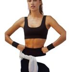 PacSun Pac 1980 Women's Active Seamless Ribbed Bralette Black Size Med EUC #0849-AT Photo 0