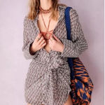 Free People Rillo Mini Shirt Dress Black Beach Summer Tie Front Size XS Photo 0