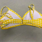 Kona Sol  Yellow Gingham Bikini Top Size Medium 8-10 New NWT Checkered Photo 1