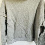 Lea & Viola Gray Ruffle Cropped Sweatshirt Pullover Hoodie New Size Small Photo 6