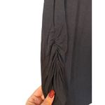 Ekouaer Black Short Sleeve Scoop Neck Ruched Sides Blouse Women Sz M Photo 4