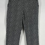 Kate Spade Pants Women 10 Black White Cotton Floral Tapered Leg Preppy High Rise Photo 0
