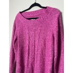 Avenue  Women Sweater 18/20 Pink Heathered Knit Pullover Cable Knit Fisherman Photo 1