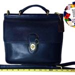Coach Vintage WILLIS Navy Blue Glove Tanned Leather Shoulder Bag 9927 COA Photo 9