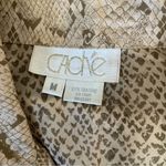 Cache Vintage 90s Silk Snakeskin Print Blouse Horn Buttons Sheer Medium Photo 2
