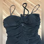 Lillie Rubin Black Asymmetrical Ruched Sundress Halter Neck Size 8 Photo 1