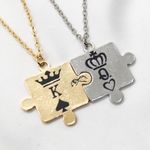 Couples King and Queen Necklaces Gold Photo 0