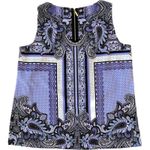 Dana Buchman  | Blue Bandana Print Sleeveless Blouse | Large Photo 3