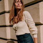 Sézane Moira Cardigan Jumper Sweater | Sz Small | Ecru (Off White) Photo 5