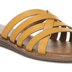 Franco Sarto  Graceleigh Mustard Yellow Strappy Sandals Pull On Slides 8 Photo 0