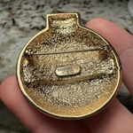 Eisenberg ICE Red Enamel Rhinestone Christmas Ornament Holiday Brooch Pin Gold Photo 5