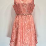 Ryu : ModCloth Melon Lace Sleeveless Illusion Neckline Party Dress w Rhinestones Photo 13