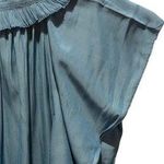 Ramy Brook  blue split neck women's ruffle cap sleeve smocked top blue size M Photo 7