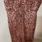 Nightway  Women prom Pink Sequin Evening Dress Low Cut Sleeveless V Neck Full 6P Photo 10