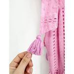 Mille Daphne Bubblegum Pink Polka Dot Eyelet Tie Shoulder Tiered Midi Dress New Photo 6