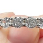 Sterling Silver Round Cut Seven Clear Glass Stones Band Ring Photo 8