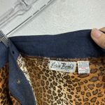 Erika Brooke Tan Leopard Sequins Denim Vintage Midi Skirt Sz 24 Photo 3