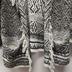 J.Jill Open Front Cardigan Sweater sz MP Black Tribal Western Cotton Wool Photo 2