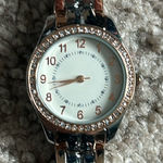 Women’s vintage two tone silver/rose gold crystal watch one size‎ Silver Photo 0