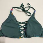 Shade & Shore Strappy Halter Bikini Top Green Tropical NWOT S Photo 4