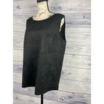 Wynne Layers Tank Top Womens M Shell Faux Suede Zip Back Black Stretch NWOT Size M Photo 4