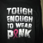 BREAST CANCER AWARENESS TOUGH ENOUGH TO WEAR PINK BLACK & PINK GRAPHIC HOODIE Size XL Photo 2