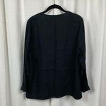 Flax Black Linen Long Sleeve Blouse Sz.S Photo 6