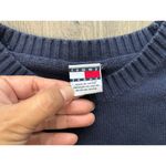 Tommy Hilfiger Vintage Sweater Navy Blue Red White Oldschool Pullover LG Photo 2